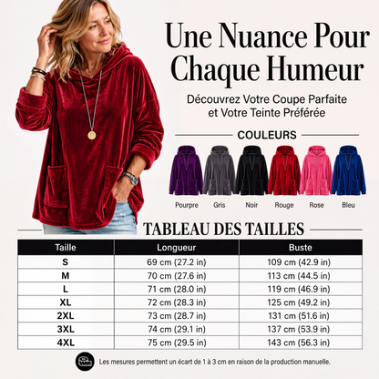 Sweat à capuche en velours pour femme