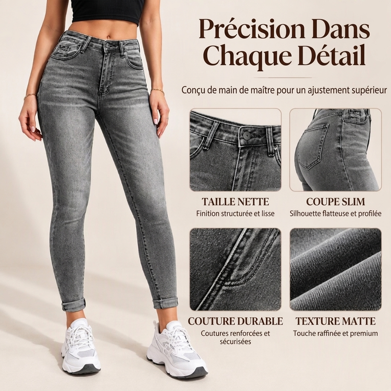 Jeans skinny stretch à taille haute pour femme