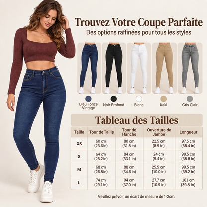 Jeans skinny stretch à taille haute pour femme