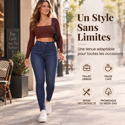 Jeans skinny stretch à taille haute pour femme
