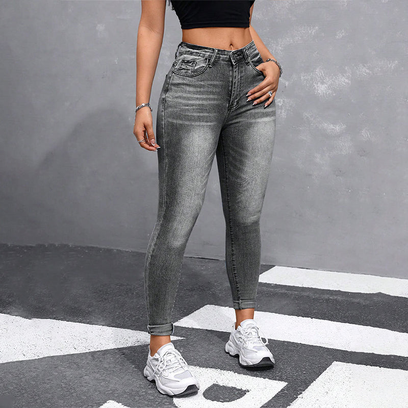 Jeans skinny stretch à taille haute pour femme