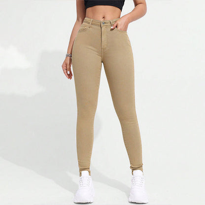 Jeans skinny stretch à taille haute pour femme