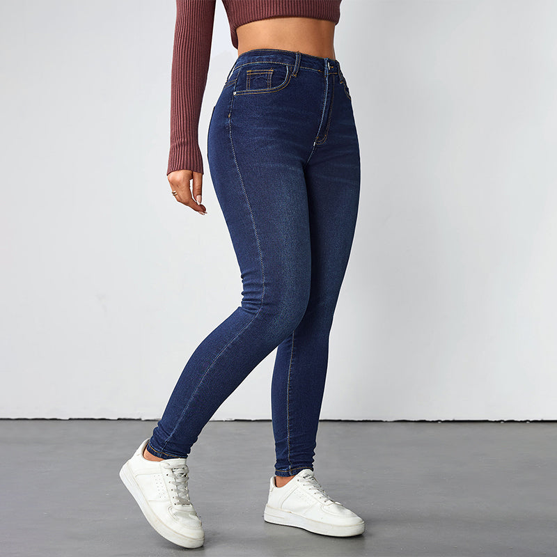 Jeans skinny stretch à taille haute pour femme