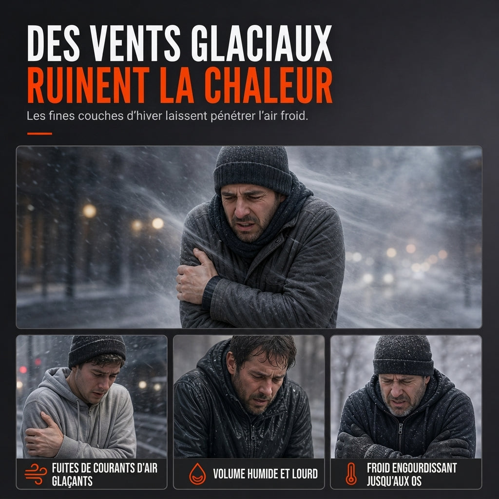 Ensemble d’hiver pour homme : veste matelassée à capuche et pantalon