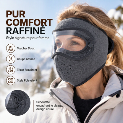 Masque facial d'hiver coupe-vent et chaud avec lunettes HD