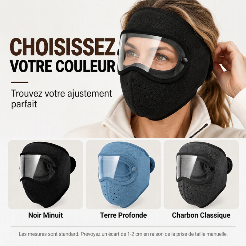 Masque facial d'hiver coupe-vent et chaud avec lunettes HD