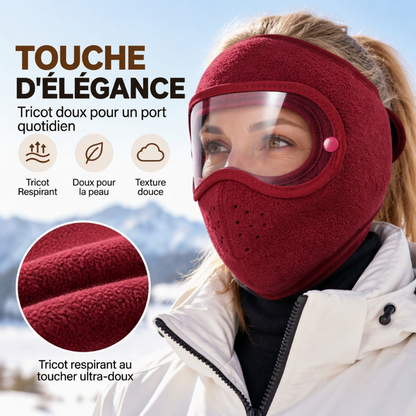 Masque facial d'hiver coupe-vent et chaud avec lunettes HD