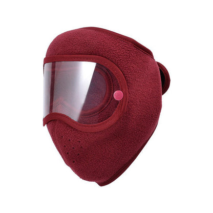 Masque facial d'hiver coupe-vent et chaud avec lunettes HD