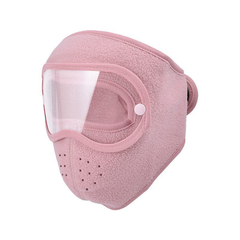 Masque facial d'hiver coupe-vent et chaud avec lunettes HD