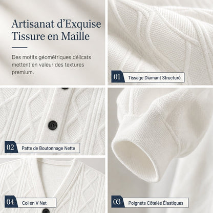 Cardigan en maille jacquard ample pour homme