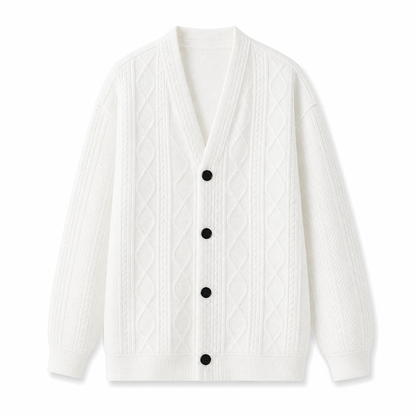 Cardigan en maille jacquard ample pour homme