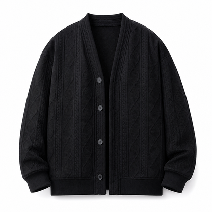 Cardigan en maille jacquard ample pour homme