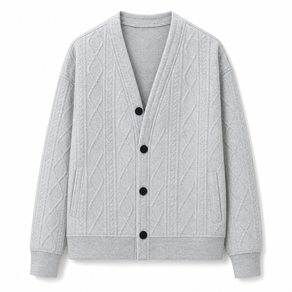 Cardigan en maille jacquard ample pour homme