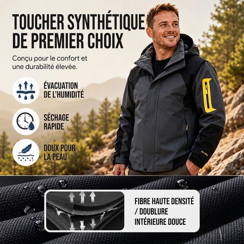 Veste d'extérieur coupe-vent à blocs de couleurs pour homme