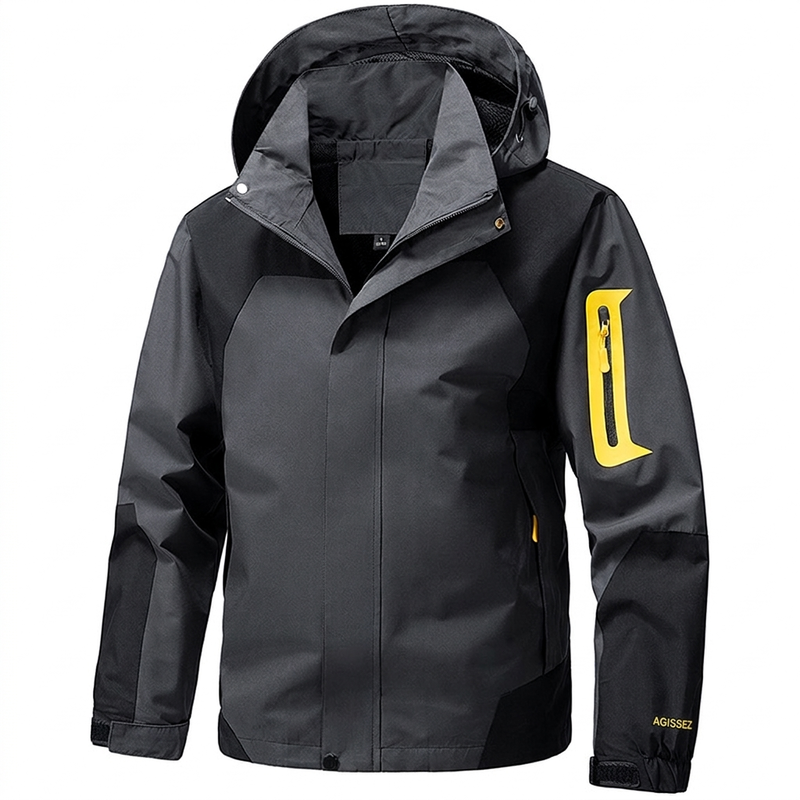 Veste d'extérieur coupe-vent à blocs de couleurs pour homme