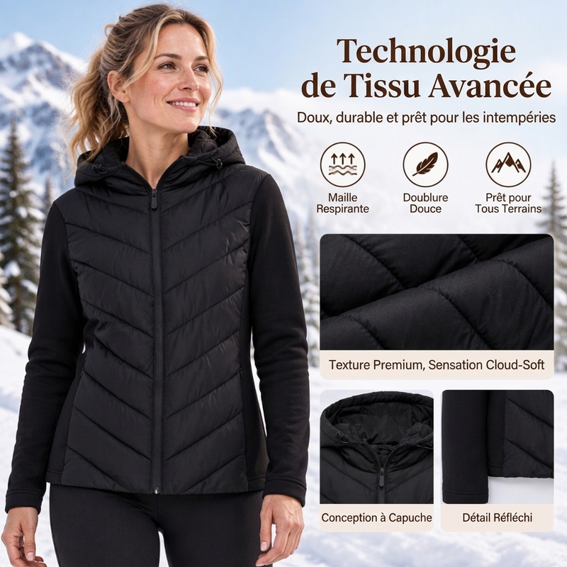 💖Soldes ! Prix cassés💖Veste matelassée patchou à capuche pour femme