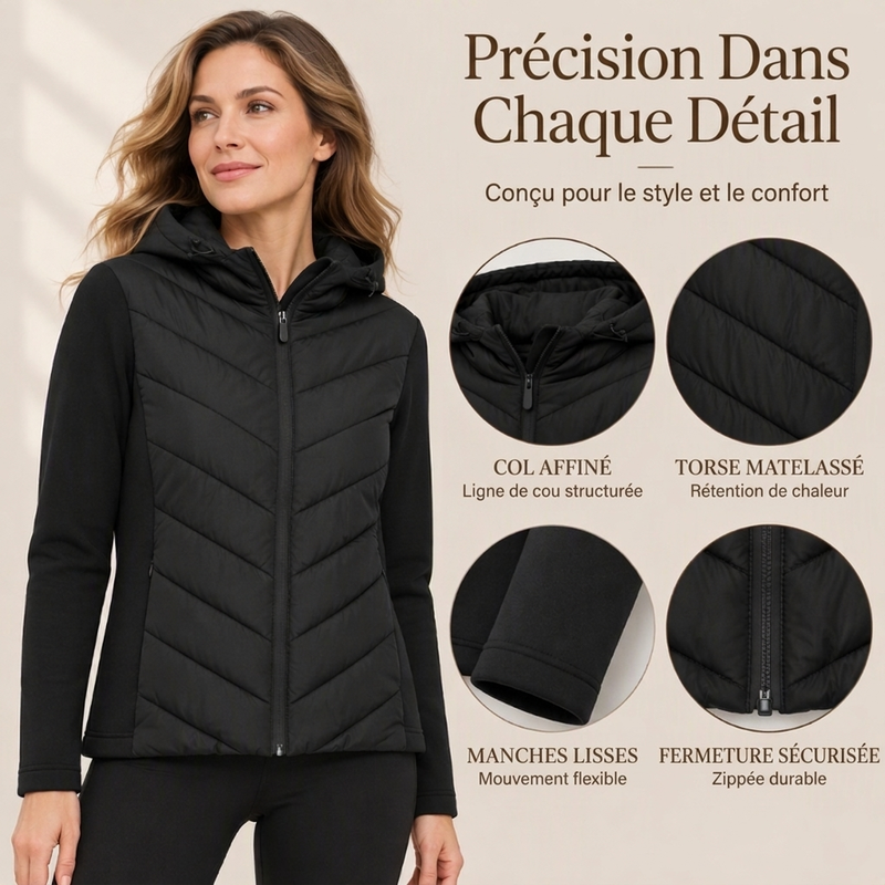 💖Soldes ! Prix cassés💖Veste matelassée patchou à capuche pour femme