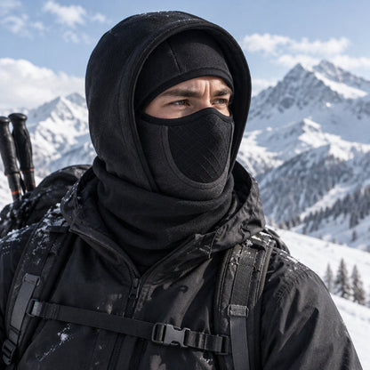 Cagoule thermique coupe-vent, masque facial