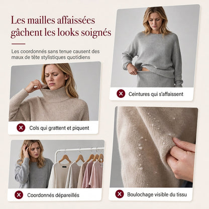 Ensemble pull col roulé en tricot unisexe et jupe pour femmes, pour l'automne et l'hiver