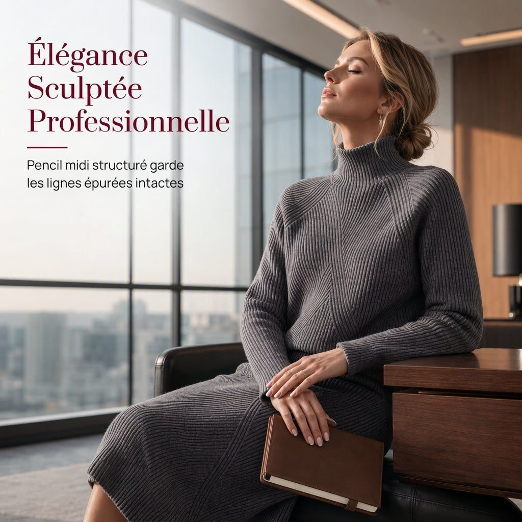 Ensemble pull col roulé en tricot unisexe et jupe pour femmes, pour l'automne et l'hiver