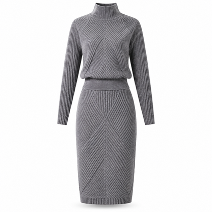 Ensemble pull col roulé en tricot unisexe et jupe pour femmes, pour l'automne et l'hiver