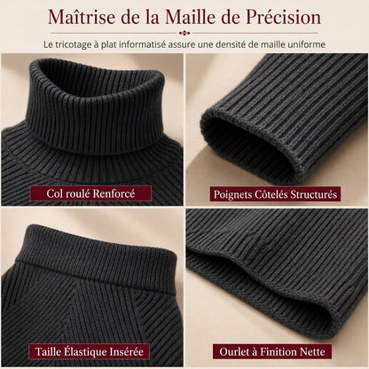Ensemble pull col roulé en tricot unisexe et jupe pour femmes, pour l'automne et l'hiver