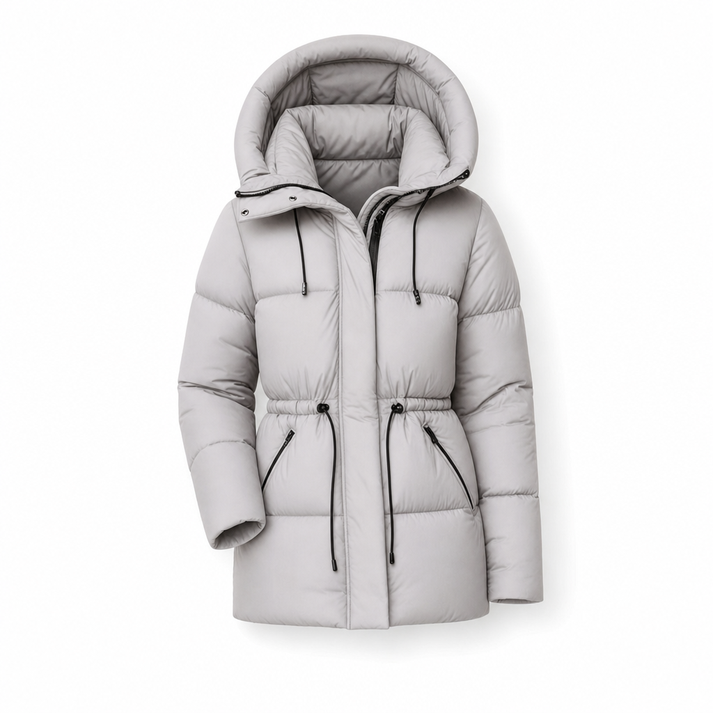 Manteau matelassé à capuche long pour femmes