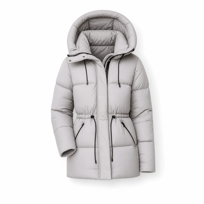 Manteau matelassé à capuche long pour femmes