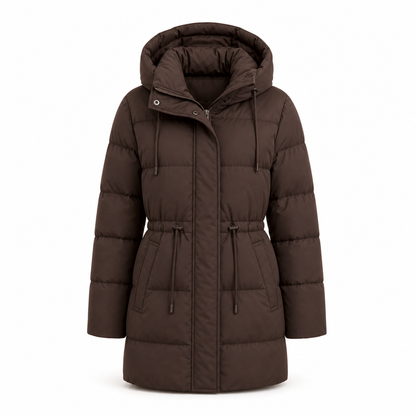 Manteau matelassé à capuche long pour femmes