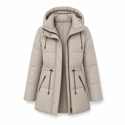 Manteau matelassé à capuche long pour femmes