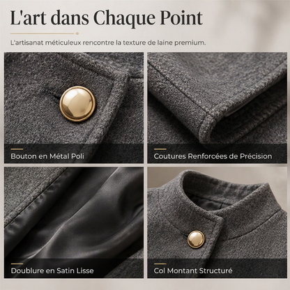 Manteau cape élégant à col montant pour femme