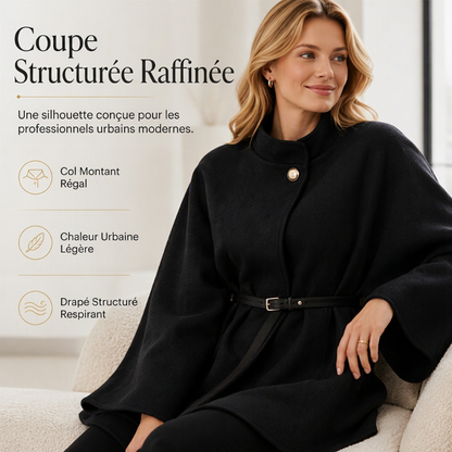 Manteau cape élégant à col montant pour femme