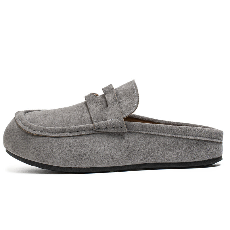 Mocassins / Demi-chaussons à semelle compensée en similicuir daim pour homme