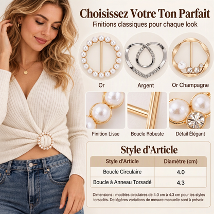 Boucle d'angle élégante en métal pour chemise