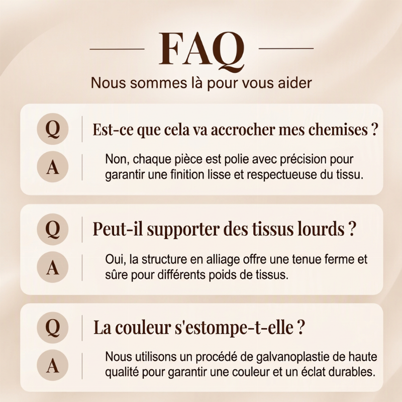 Boucle d'angle élégante en métal pour chemise