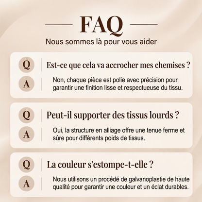 Boucle d'angle élégante en métal pour chemise