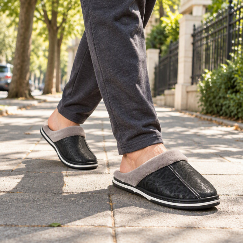 Chaussons d'hiver imperméables pour homme avec doublure en peluche