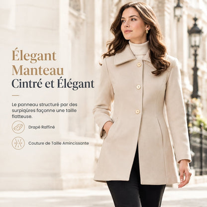 Manteau trench écossais mi-long élégant pour femme, polyvalent pour l'automne et l'hiver