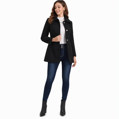 Manteau trench écossais mi-long élégant pour femme, polyvalent pour l'automne et l'hiver