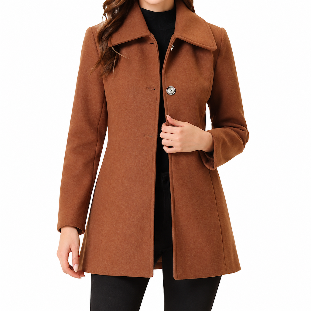 Manteau trench écossais mi-long élégant pour femme, polyvalent pour l'automne et l'hiver
