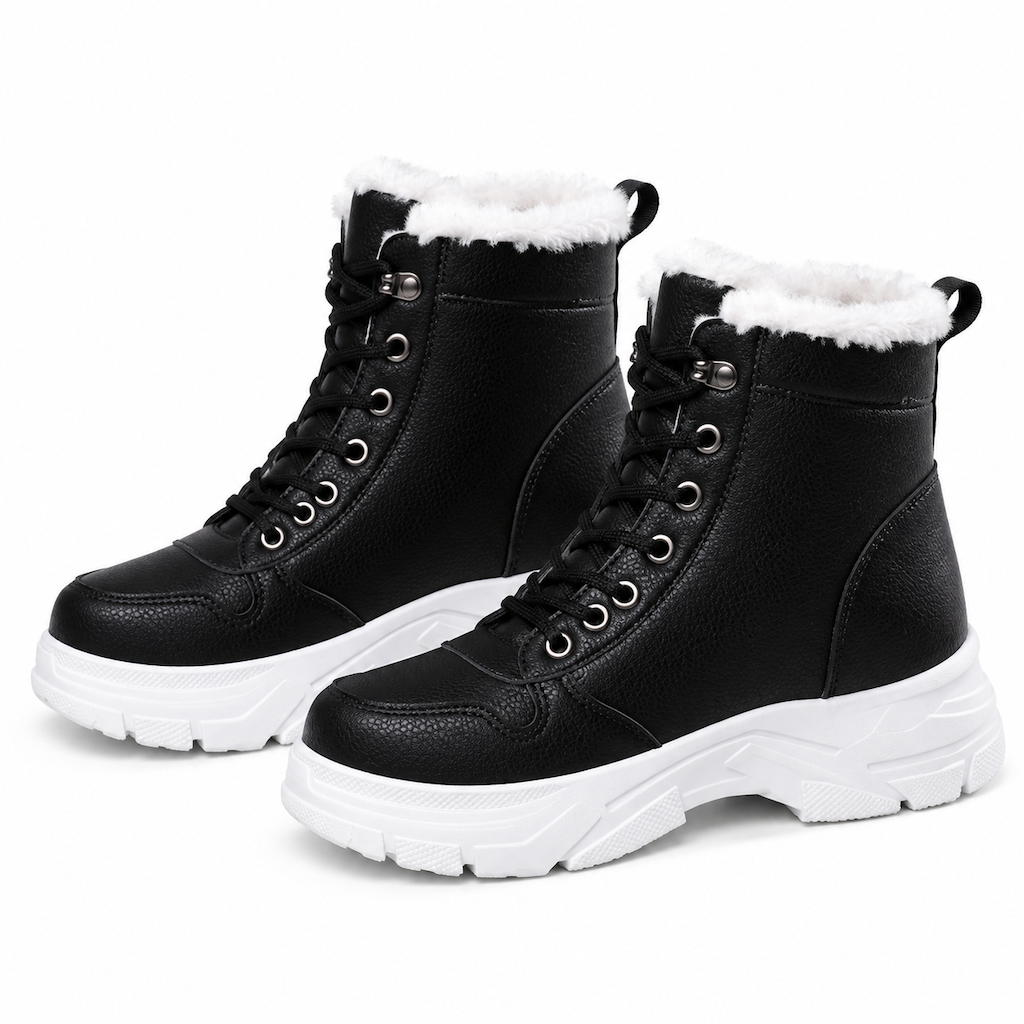 Bottes de neige d'hiver pour femmes, doublure en peluche chaude, bottes cheville à semelle épaisse