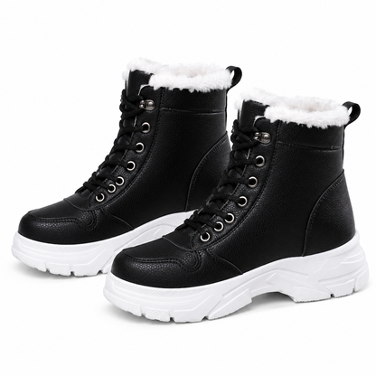 Bottes de neige d'hiver pour femmes, doublure en peluche chaude, bottes cheville à semelle épaisse