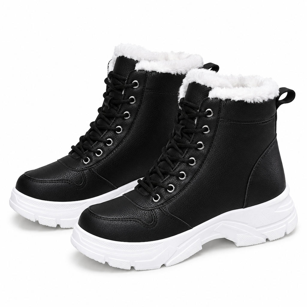 Bottes de neige d'hiver pour femmes, doublure en peluche chaude, bottes cheville à semelle épaisse
