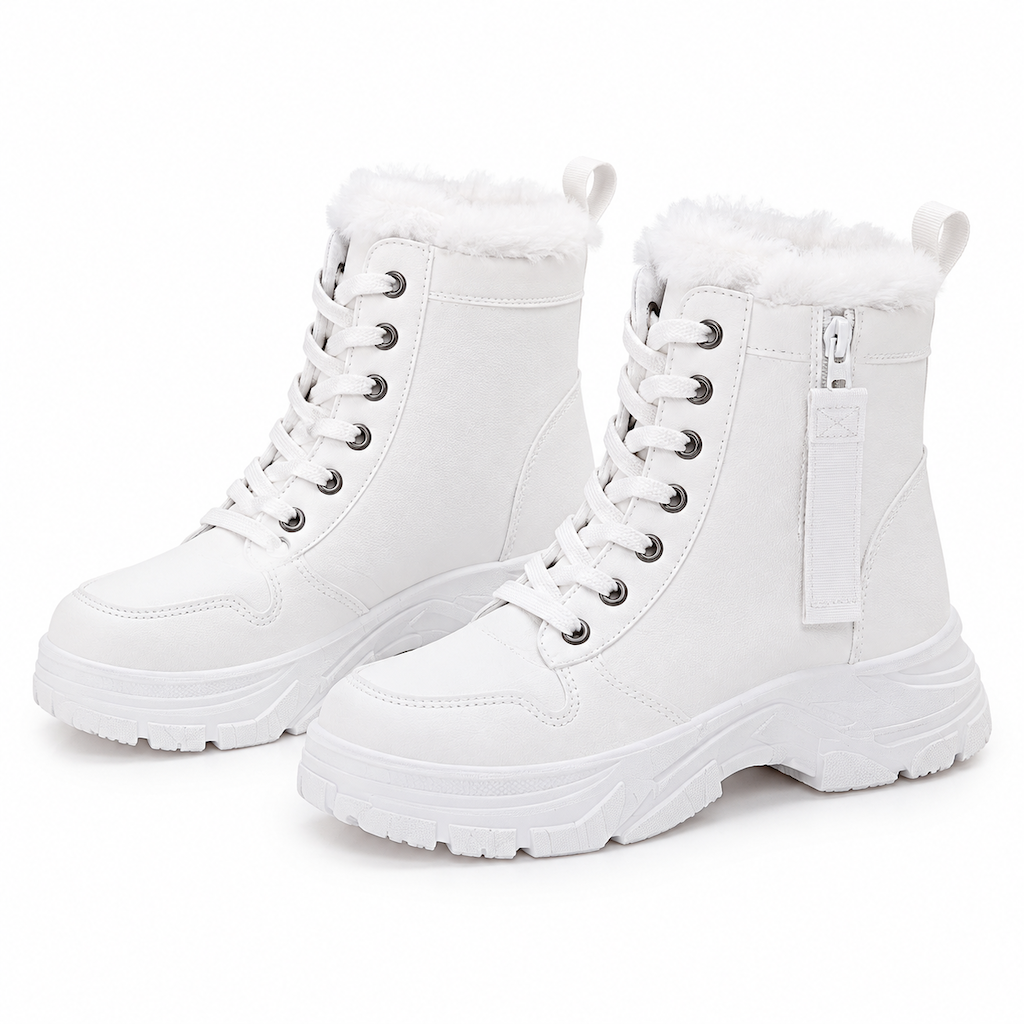 Bottes de neige d'hiver pour femmes, doublure en peluche chaude, bottes cheville à semelle épaisse