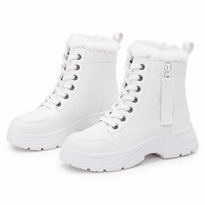 Bottes de neige d'hiver pour femmes, doublure en peluche chaude, bottes cheville à semelle épaisse