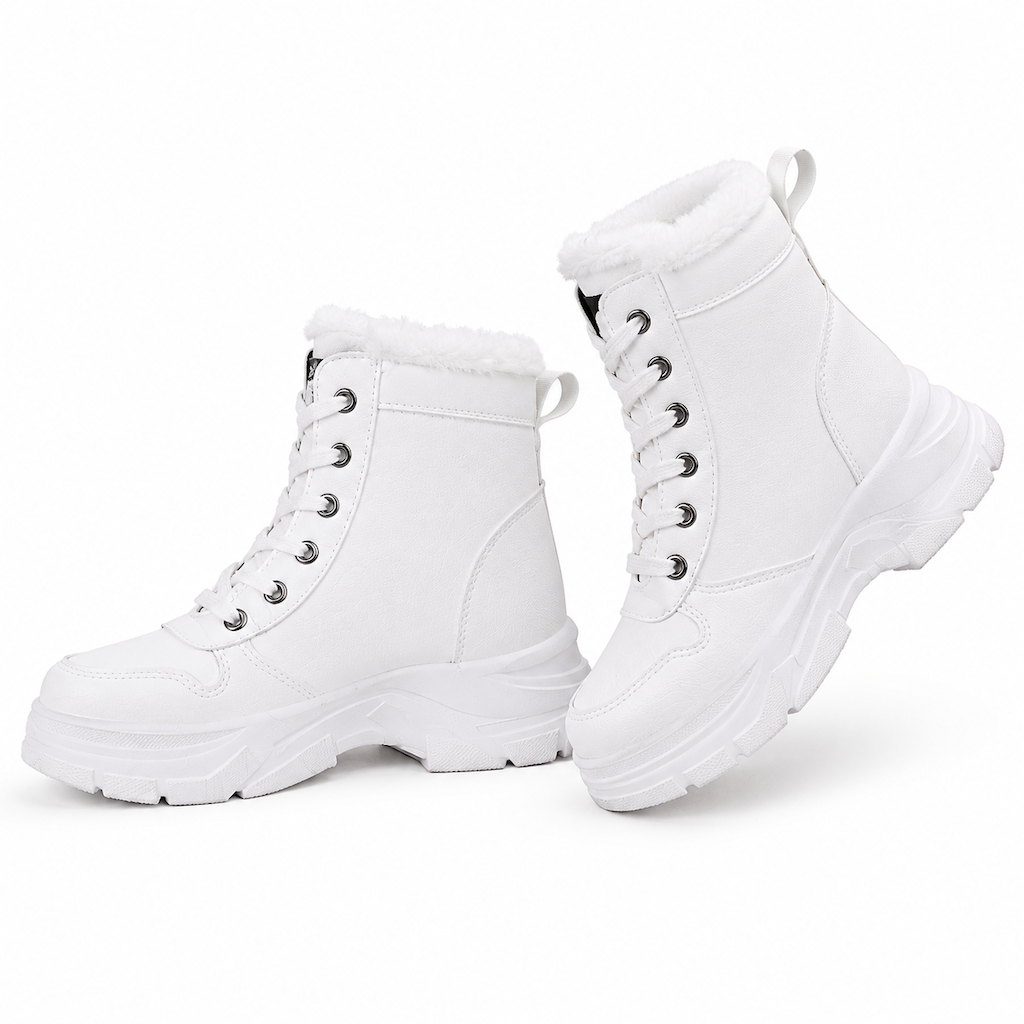 Bottes de neige d'hiver pour femmes, doublure en peluche chaude, bottes cheville à semelle épaisse