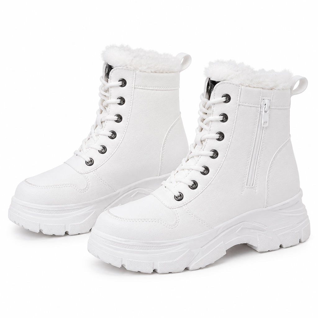 Bottes de neige d'hiver pour femmes, doublure en peluche chaude, bottes cheville à semelle épaisse