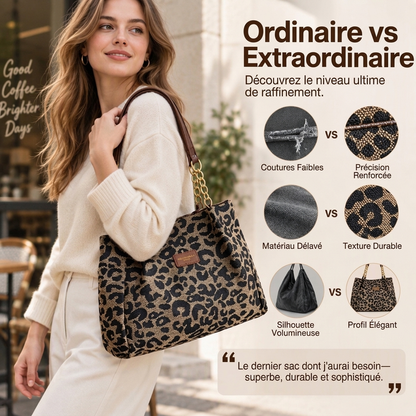 🎁Nouveautés💥Dernier jour de soldes -50 %💥Grand cabas à imprimé léopard