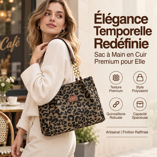 🎁Nouveautés💥Dernier jour de soldes -50 %💥Grand cabas à imprimé léopard