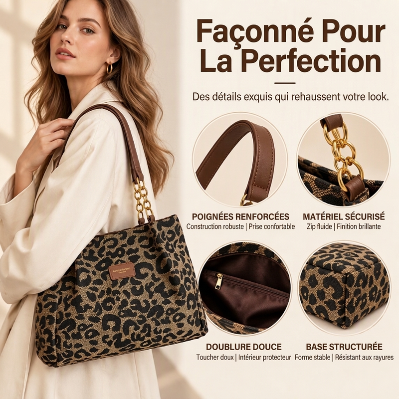 🎁Nouveautés💥Dernier jour de soldes -50 %💥Grand cabas à imprimé léopard